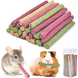 ERKOON Timothy Hay Sticks,Rabbit Chew Toys for Teeth Natural Molar Sticks Rabbits Treats for Bunnies, Chinchilla Guinea Pigs, Gerbil, Hamster (25 Pcs)