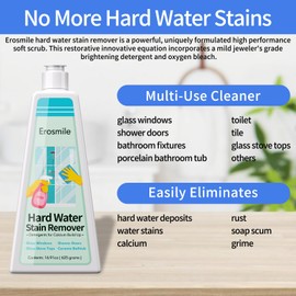 EROSMILE Hard Water Stain Remover, Shower Glass & Shower Door Cleaner, Removes Calcium Build Up for Toilet Bowl & All Household Cleaner -16.91oz