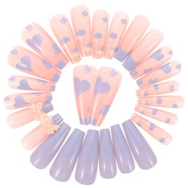 WOONEKY Boys and Girls Nail Full Nail Wraps Women Diy Decorative Fake Nails Press on Nails Tips