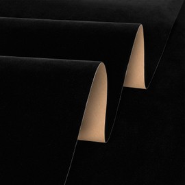 Stickyart 12"x80" Self Adhesive Black Velvet Wallpaper Peel and Stick Suede Wallpaper Luxury Felt Drawer Liner Removable Soft Fabric Textured Contact Paper Solid Felt Sheet for Craft Jewelry Box DIY