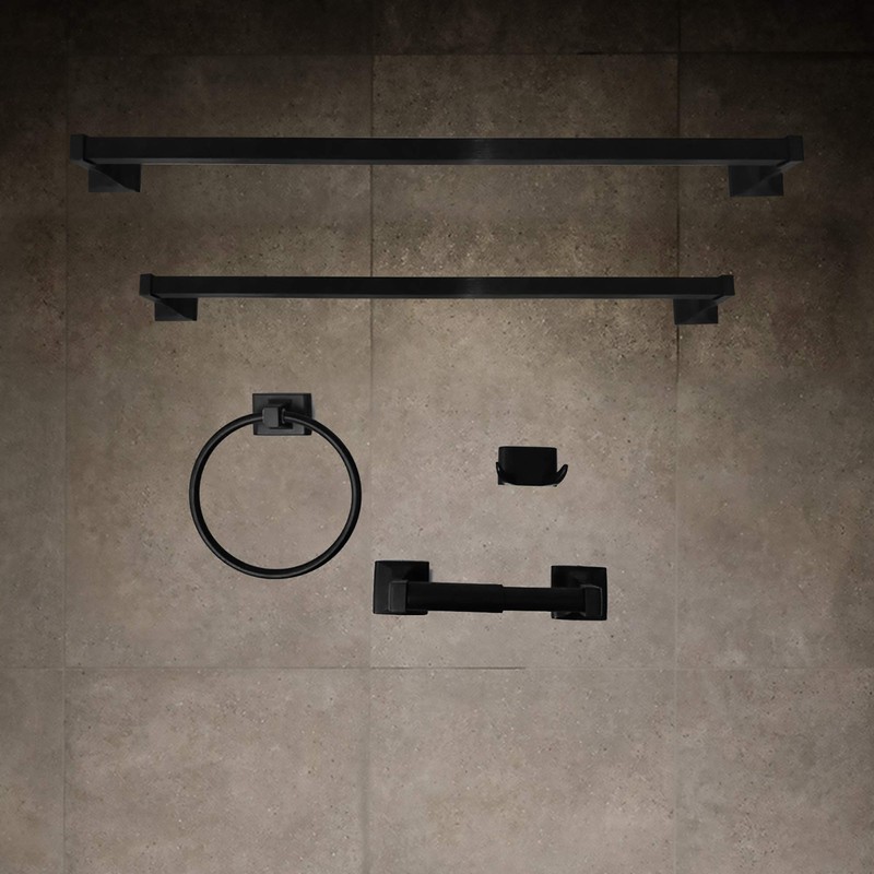 SENTO Black Toilet Paper Holder Wall Mount, Double Post Tissue