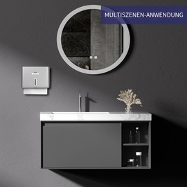 PLUSSEN Towel Dispenser for Paper Towels, Dispenser Public Paper Hand Towel Dispenser Lockable ABS Paper Dispenser Wall (6007-Grey)