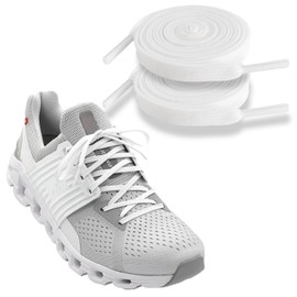 NDTEZUGT 1/4"(6mm) Flat Thin Shoe Laces, Original Athletic Shoelaces Shoe Strings Replacement Laces for Sneakers (White, 63''/160cm)