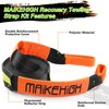 MAIKEHIGH Tow Strap Heavy Duty with Hooks, 2"×16ft 22,000Lbs Tow