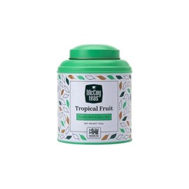 McCoy Teas Tropical Fruit Ceylon Black Tea Loose Leaf with Natural Tropical Fruit Essence Aromatic Make Hot or Cold and Brews with Premium Tea from Sri Lanka, 100g Can (Pack of 01)