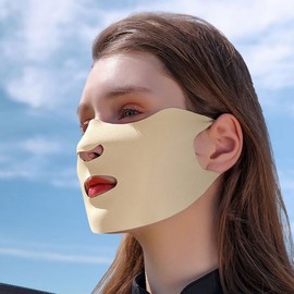 Mouth-Open Face Cool Mask for Golf, Cycling, Fishing, Driving, Jogging, Hiking & Outdoor UV Protection Cool Mask (White) 3ea