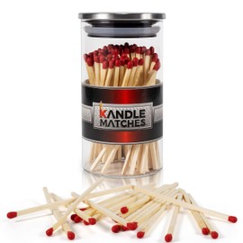 Kandle Matches | Luxury Decorative Matches | 100- Premium Long Matches for Candles | Candle Matches | Matches in a Jar | Candle Decor | Matches Long Wooden | Candle Supplies | Candle and Matches