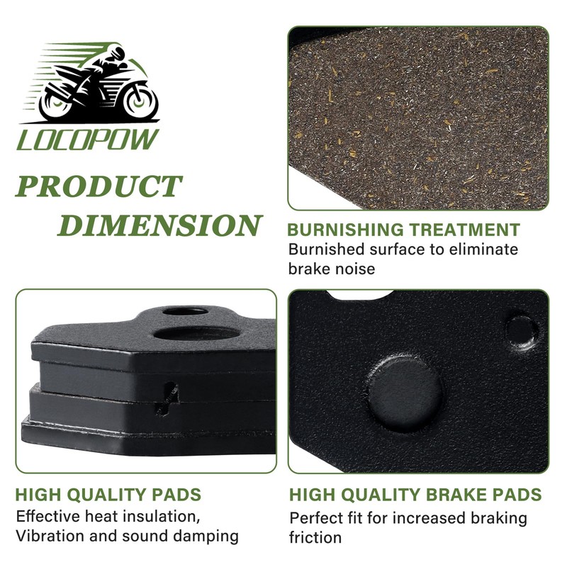 Brake Pads Front and Rear Compatible with Yamaha Rhino 660