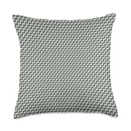 Greenish Dark Blue Gray Tweed Pattern Decor Throw Pillow