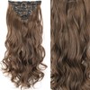 22Inch Long Straight Wavy Hair Extension 7Pcs/Set 16 Clips High