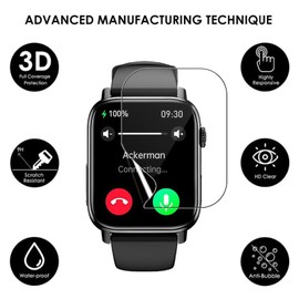 KUSINHOKA 3 Stück Schutzfolie kompatibel mit BANLVS Smartwatch G59 1.83 Zoll, [Anti-Kratzen] Weiche TPU Displayschutzfolie, Vollständige Abdeckung HD Klar Anti-Fingerprint Folie für BANLVS G59