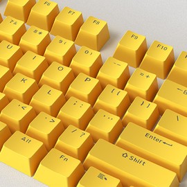 Catekro Keycaps 108 Set for Gaming Mechanical Keyboard,ABS OEM Profile Double Shot Keycap Set for Mechanical Keyboard (Yellow)