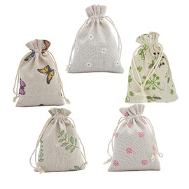 Spldsun Pack of 20 Jute Bags, Small Gift Bags, Jute Bags with Drawstring, for Christmas, Children's Birthday, Wedding, Party, DIY Crafts (10 x 14 cm)