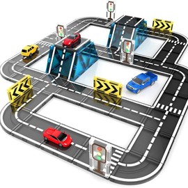 Mother's Day Gift Magnetic Tiles Road Set for Kids 3 4 5 6 7 8 Magnetic Building Blocks, Magnetic Construction Toys Preschool STEM Educational for Girls Boys Toddler 3+ Years