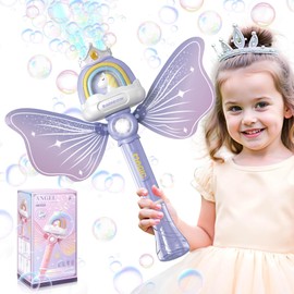 Aooess Princess Bubble Wand for 3+ Years Old Girls: Bubble Machine for 3 4 5 6 7 8 Years Old Kids Bubble Maker for Toddlers Birthday Presents Weddings Party Gifts Outdoor Bubbles Blowing Toys (Purple)