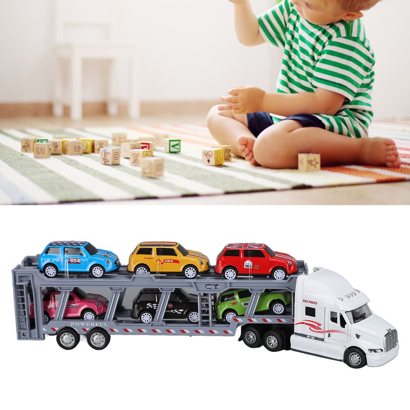 1:48 Carrier Truck Toy Model Alloy Detachable Six Car Kids