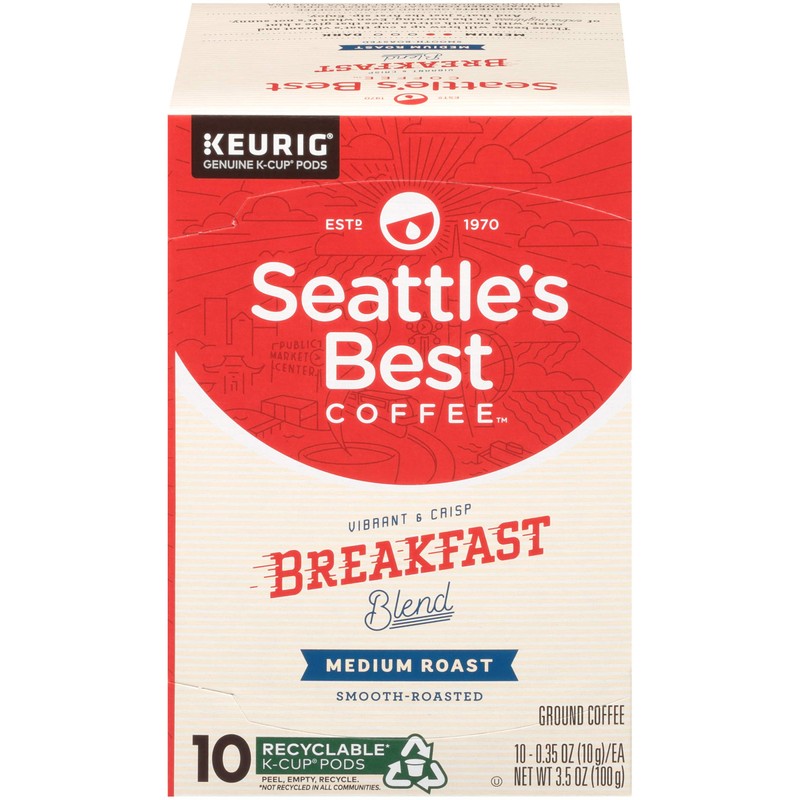 Seattle’s Best Coffee K-Cup Pods, Breakfast Blend, Medium Roast Smooth-Roasted