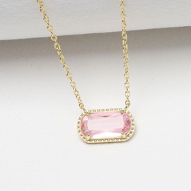 AYWFCBF Birthstone Necklace for Women, 14k Gold Plated Cubic Zirconia October Birthstone jewelry for Sister Mothers Wife Birthday Gifts for Women