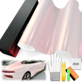 2FTx5FT PET Space Candy Gloss Silver Pink Chameleon Metallic Color Shift Color Change Vinyl Wrap Auto Car Sticker Decal Film Sheet Bubble Free Air Release Technology with Tool Set