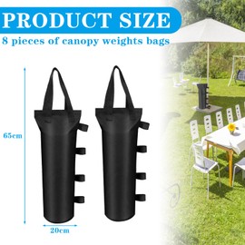 8 Pack Canopy Sand Bags Sand Weights Bags Black 264 LBS Large Heavy Duty Canopy Weight Sand Bags Windproof Sandbag for Instant Outdoor Sun Shelter Canopy Legs (8 Pack)