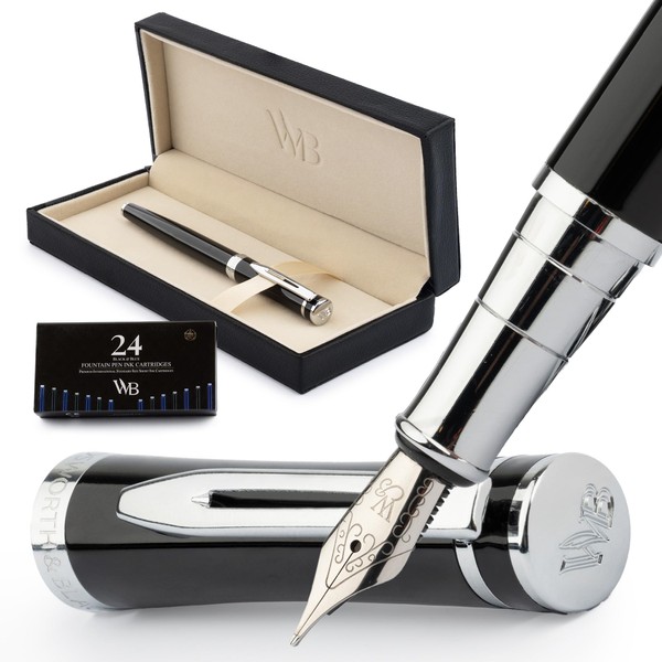 Wordsworth & Black Fountain Pen Set, Medium Nib, Includes 6