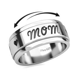 Shop LC Mom Spinner Ring for Women - Spinning Anxiety Ring for Men - Wedding Band 925 Sterling Silver Platinum Plated Jewelry Stress Relief Birthday Gifts Size 11 Engagement Bridal Anniversary