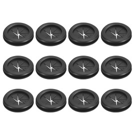 sourcing map 12Pcs Rubber Grommets 1-1/8"(29mm) ID 1-1/4"(32mm) Drill Hole Double Sided Firewall Hole Plugs Round Electrical Wiring Gasket, Black