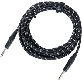 Pronomic Stage INST-6T Instrument Cable (6m jack cable, textile jacket, Professional guitar / instrument cable, connector: 6.3mm -> 6.3mm jack, acid and oil resistant, chuck type strain relief)