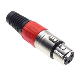 Keple 3 Pin XLR Female Red - Female Audio Microphone DMX Connector Nicked-Plated Adapter Metal Construction Male with Plastic Housing