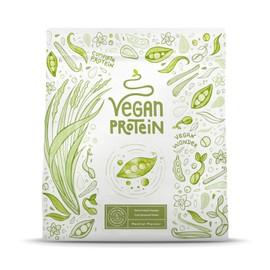 Vegan protein, unsweetened, vegetable protein powder from sprouted wild rice and peas, 22 g protein per serving, 600 g powder