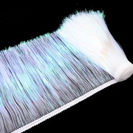 Tassel Trim Fringe Trim 8 Inch Wide 4.8 Yards Tinsel Sparkling Garland for Costumes, Dresses, Photo Booth Backdrop, Party Decor White AIETSYEI