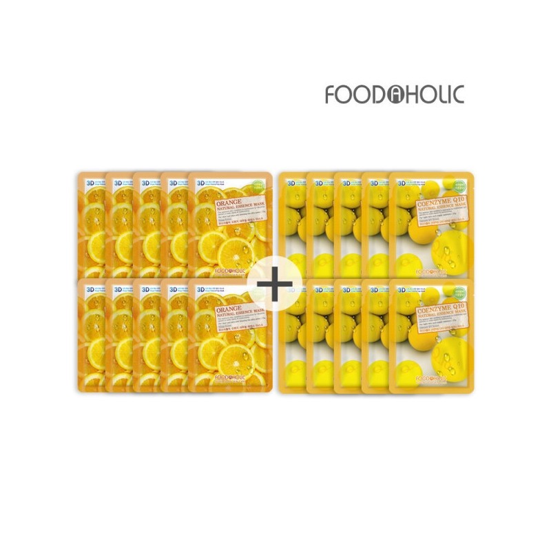 (20 oranges + CoQ10) Food 3D Natural Essence Mask Pack