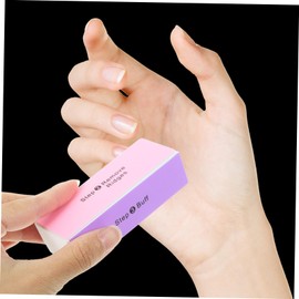 Healeved 10pcs Four-Sided Nail Buffer File Set Random Color Versatile Polishing Block for Gemstones Walnut and Bodhi for Nail Art and Manicure