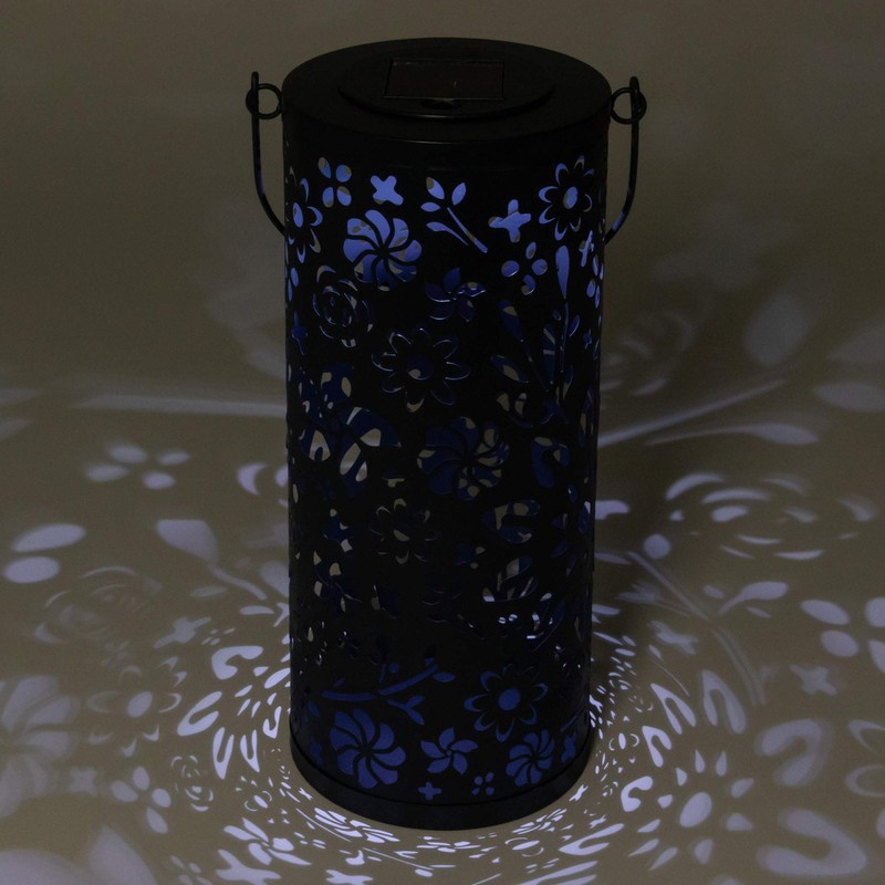 Allsop Home and Garden 32160 Bloom Lantern-Midnight Blue Punched Metal