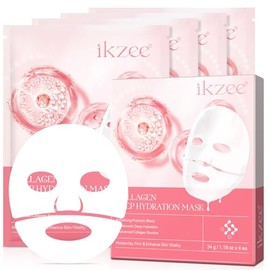 Mascarilla Facial De Colágeno(4 Unidades), Mascarilla De Noche Con Colágeno Profundo, Mascarilla Envolvente De Colágeno, Cuidado De La Piel Antiarrugas Y Lifting, Mejora La Vitalidad De