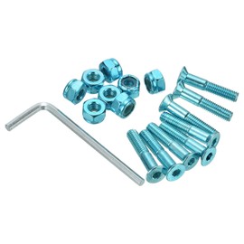 PATIKIL Skateboard Hardware Kit, 1" Mounting Screws Hex Head Bolts Nuts Set with Spanner for Longboard Cruiser, Blue