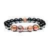 Mahogany and Black Obsidian Stretch Bracelet | 10mm Beads |