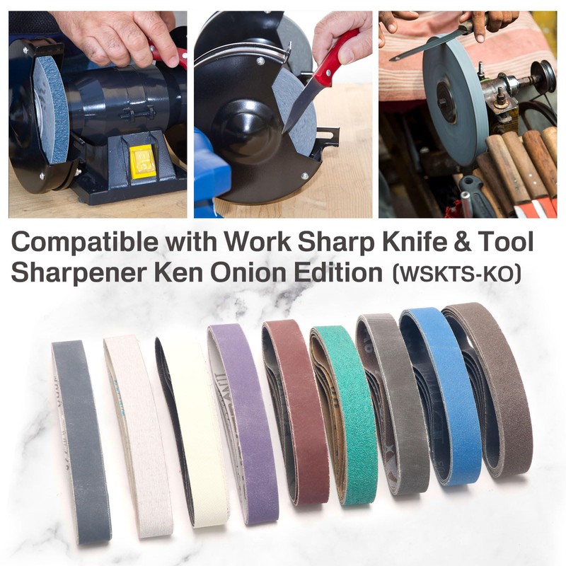 47 Pcs 3/4" x 12" Replacement Sharpening Belt Kit, Knife