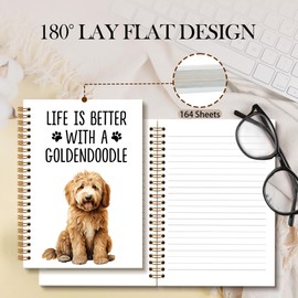 OINDADE Golden Doodle Gifts Dog Notebook Journal, Goldendoodle Gifts Spiral Notebook, Dog Notebooks Gifts for Golden Doodle Lovers Owners Women Men, GoldendoodleDog School Office Supplies, 6x8.2In