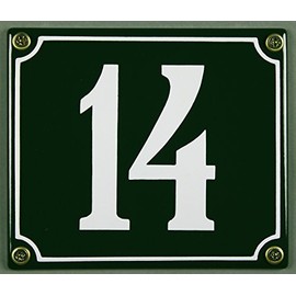 Weatherproof Green Enamel House 14 x 12 x 14 CM; Available immediately Enamel House Number