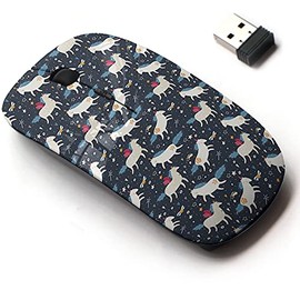 2.4G Wireless Mouse with Cute Pattern Design for All Laptops and Desktops with Nano Receiver - Cute Unicorns Stars