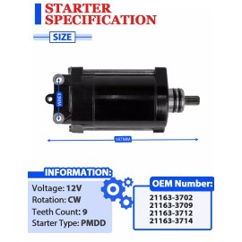 MotorSupermarket_s Starter for Kawasaki JT750 Jet Ski ST 1994-1995 With Bendix&Relay