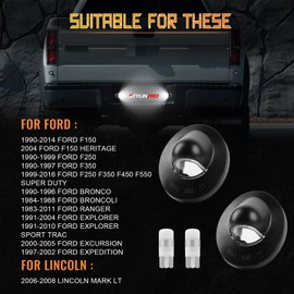 StylinPro License Plate Lights LED Lamp & Housing Assembly Compatible with Fo-rd1999-2015 F150 F250 F350 F450 F550 Super Duty Bronco Excursion Expedition Explorer Ranger, DC12V 6000K White, Pack of 2