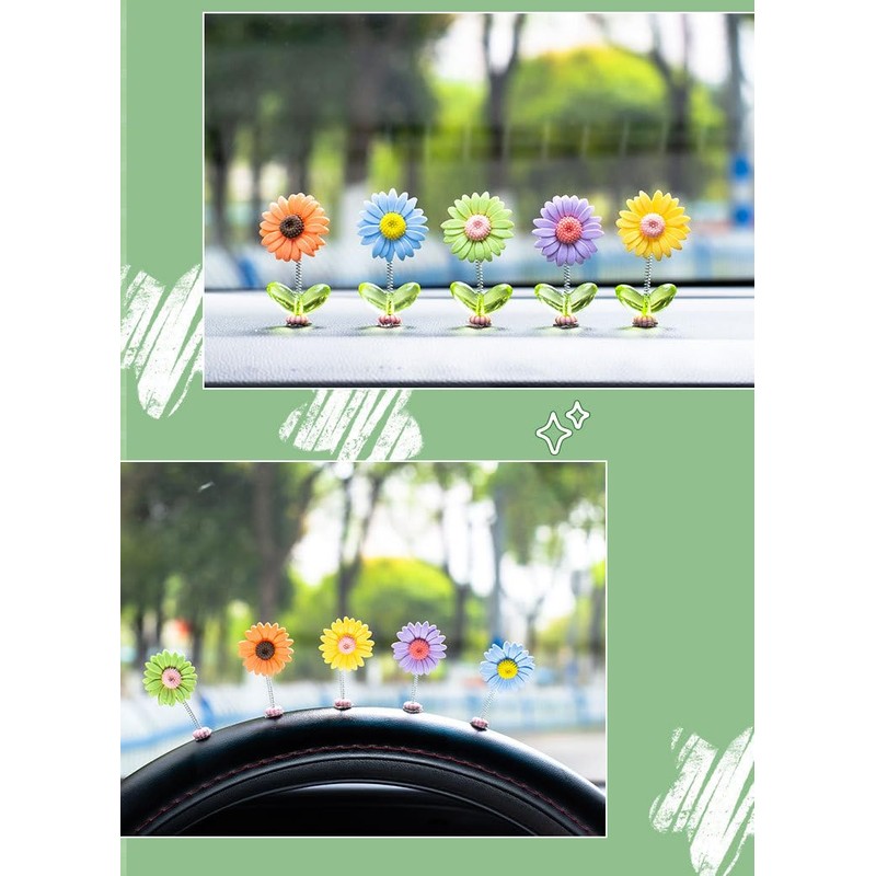 DWUENT 8pcs Daisy Resin Fridge Magnets - Strong Magnetic Flower