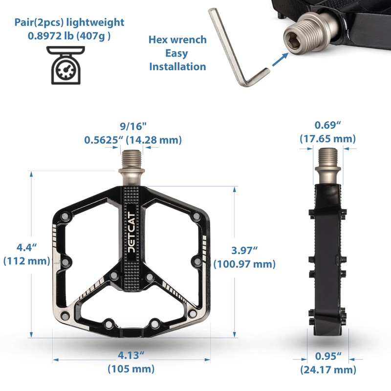 JETCAT Bike Pedals - Sport 112 Black