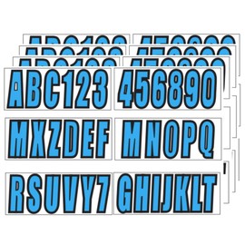JLM MARINE 24 Sheets 3 Inch Self Adhesive Vinyl Letters Numbers Stickers for Boat Engine Mailbox House Address Crafts Car Poster Classroom Home Door Window Decor Blue