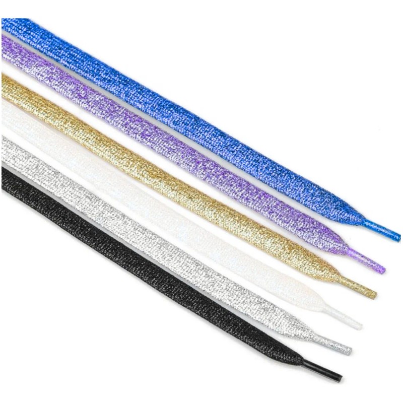 Agujetas Planas Glitter Cordones Zapato Tenis Brillo 5 Pares