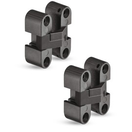 Gedotec Pot Hinge Invisible Door Hinge Cabinet Door Furniture Hinge for Box Door - H1964 | Black Burnished Brass | Cabinet Hinge for Inlet Wood | 11 x 33 mm | Pack of 2 - Door Hinge for Furniture