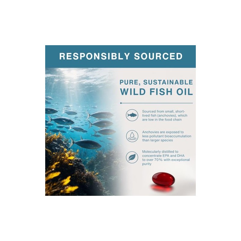 Pure & Essential Super Concentrated rTG Omega 3 1000mg, Wild