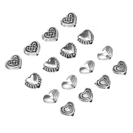 STOBOK DIY Jewelry Accessory 100pcs Metal Heart Shape Spacer Beads for Bracelet Necklace Making